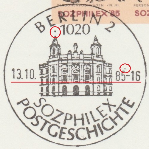 SSt Typ c: Gedruckter Stempel, Jahr und Stunde tiefer stehend